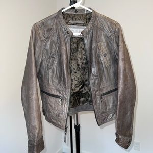 Brown Faux Leather Jacket Women's